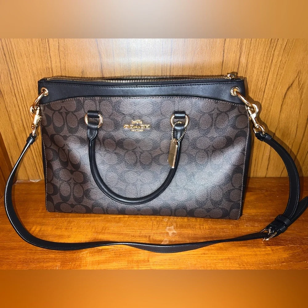 COACH Mia Satchel In Signature Canvas - Picture 8 of 12